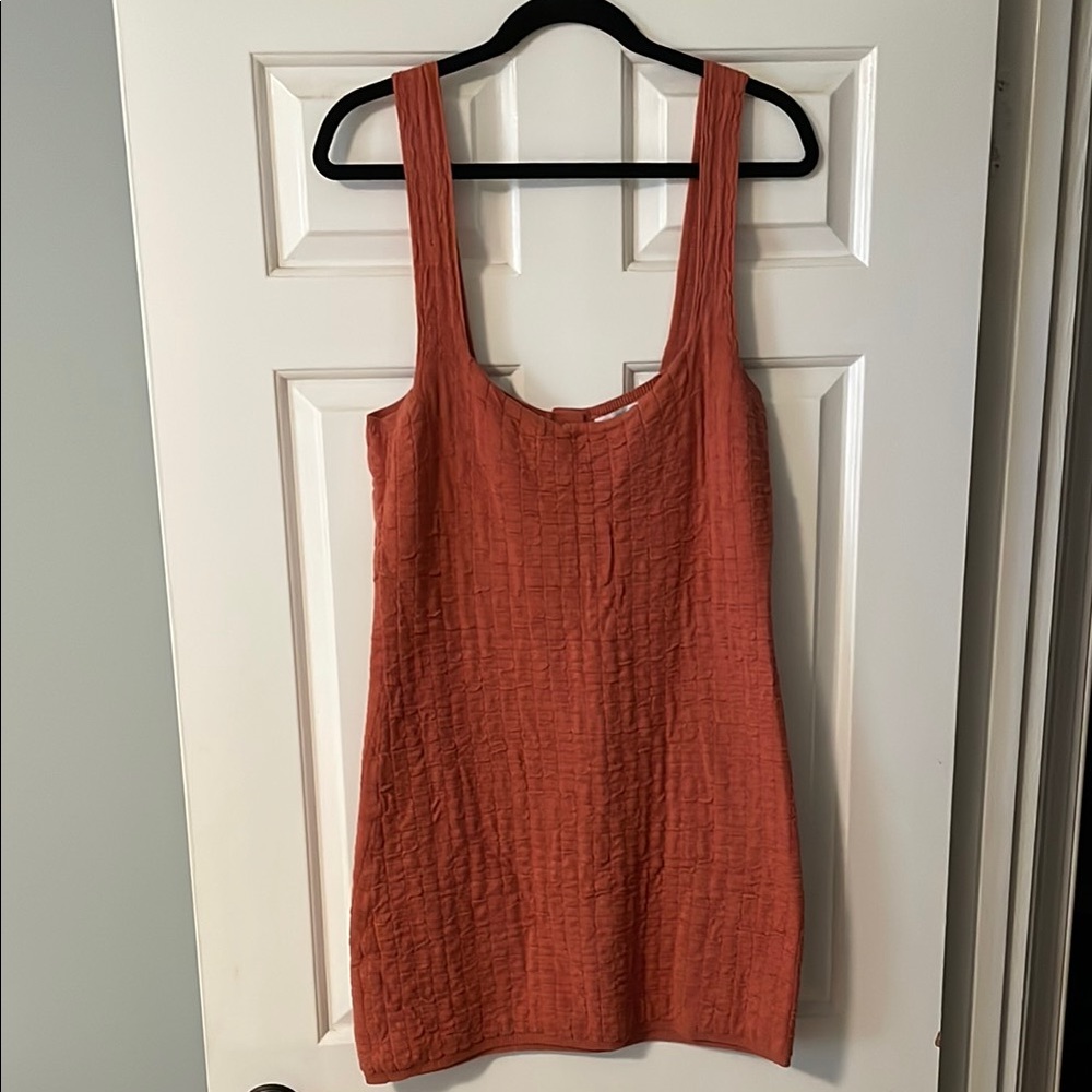Free People Beach orange knit dress tunic top layering large